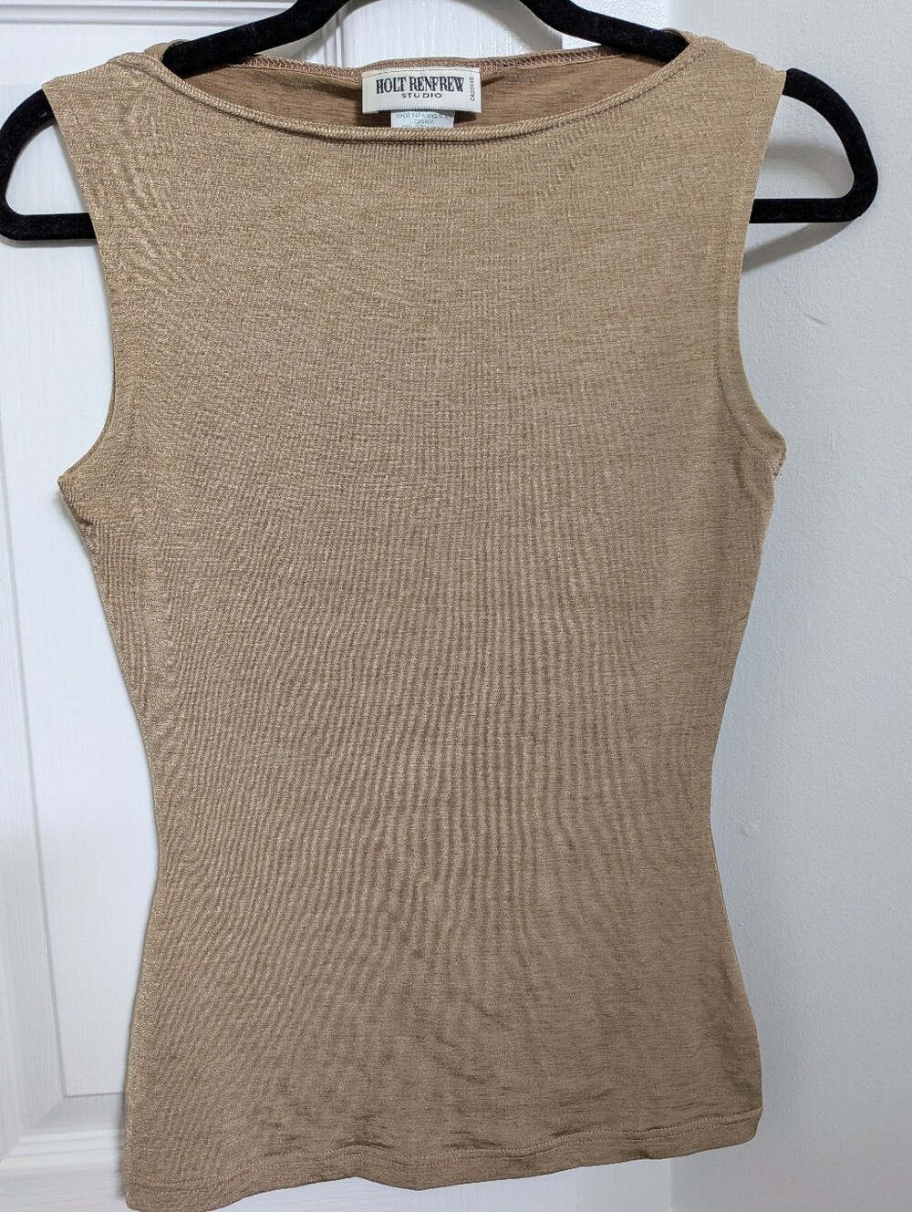 Vintage Holt Renfrew Sleeveless Ribbed Tank - Deep Gold